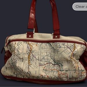 Vintage NYC Subway Map Tote Bag w/ Long Shoulder Strap